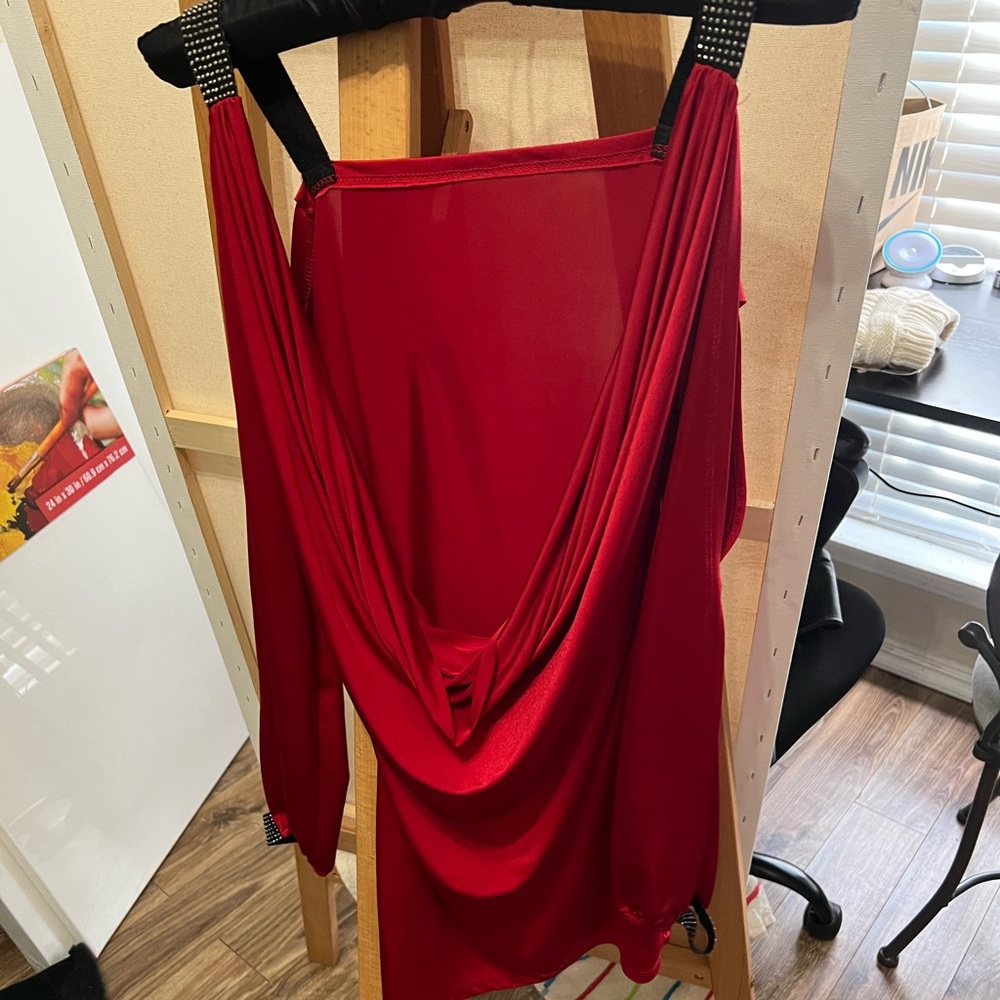Red backless club dress